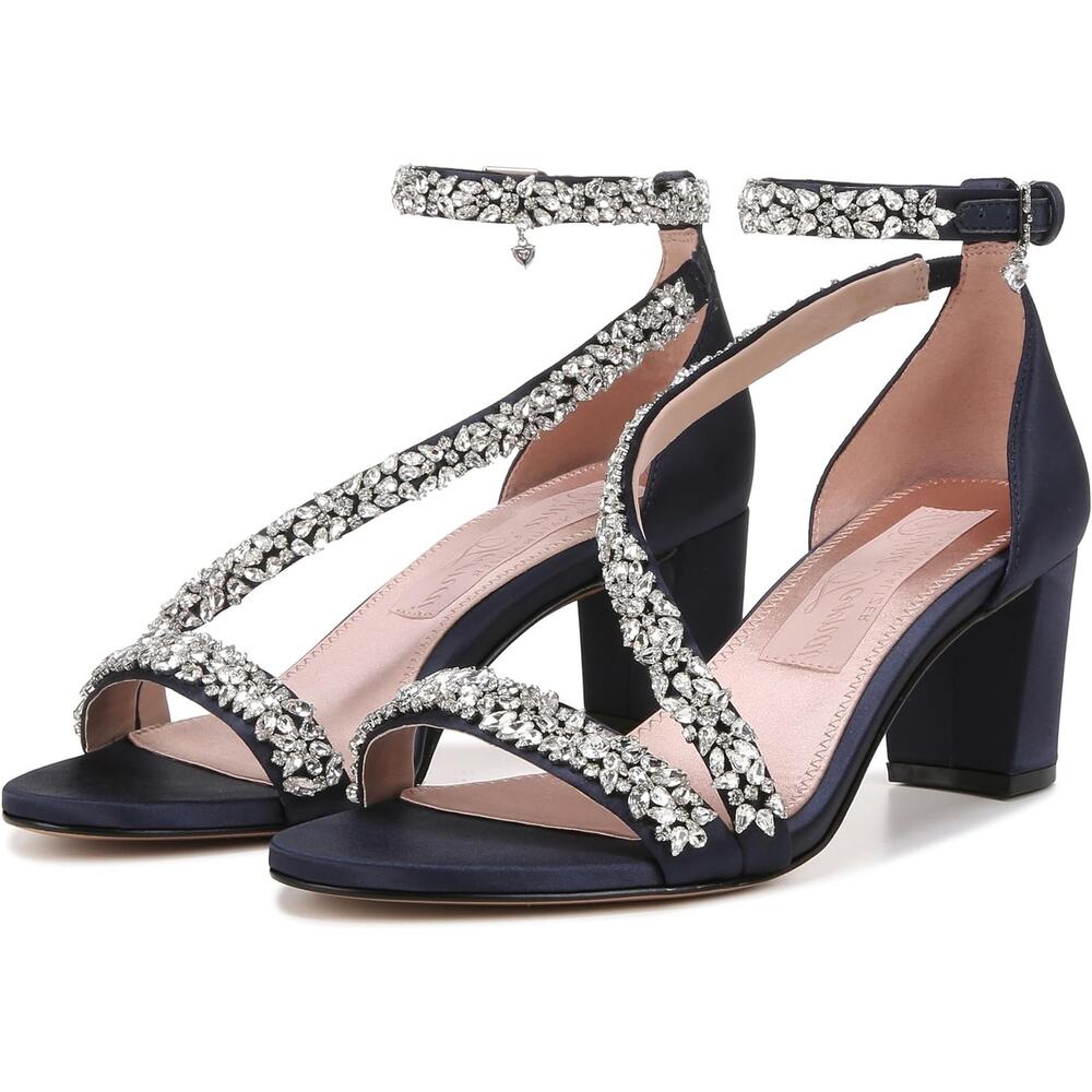 Pnina Tornai for Naturalizer Womens Ahava Heels US 12 Blue Crystal Open Toe NIB